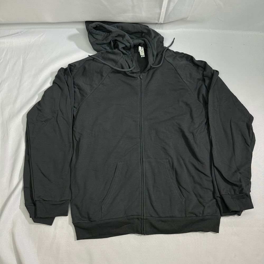 NWT Royal Apparel Organic Cotton Zip Hoodie Mens L Charcoal Grey Lot of 2